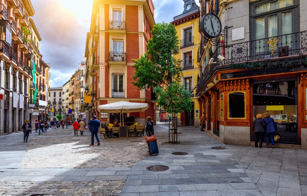 Billede fra gadeplan af Madrid i Spanien.